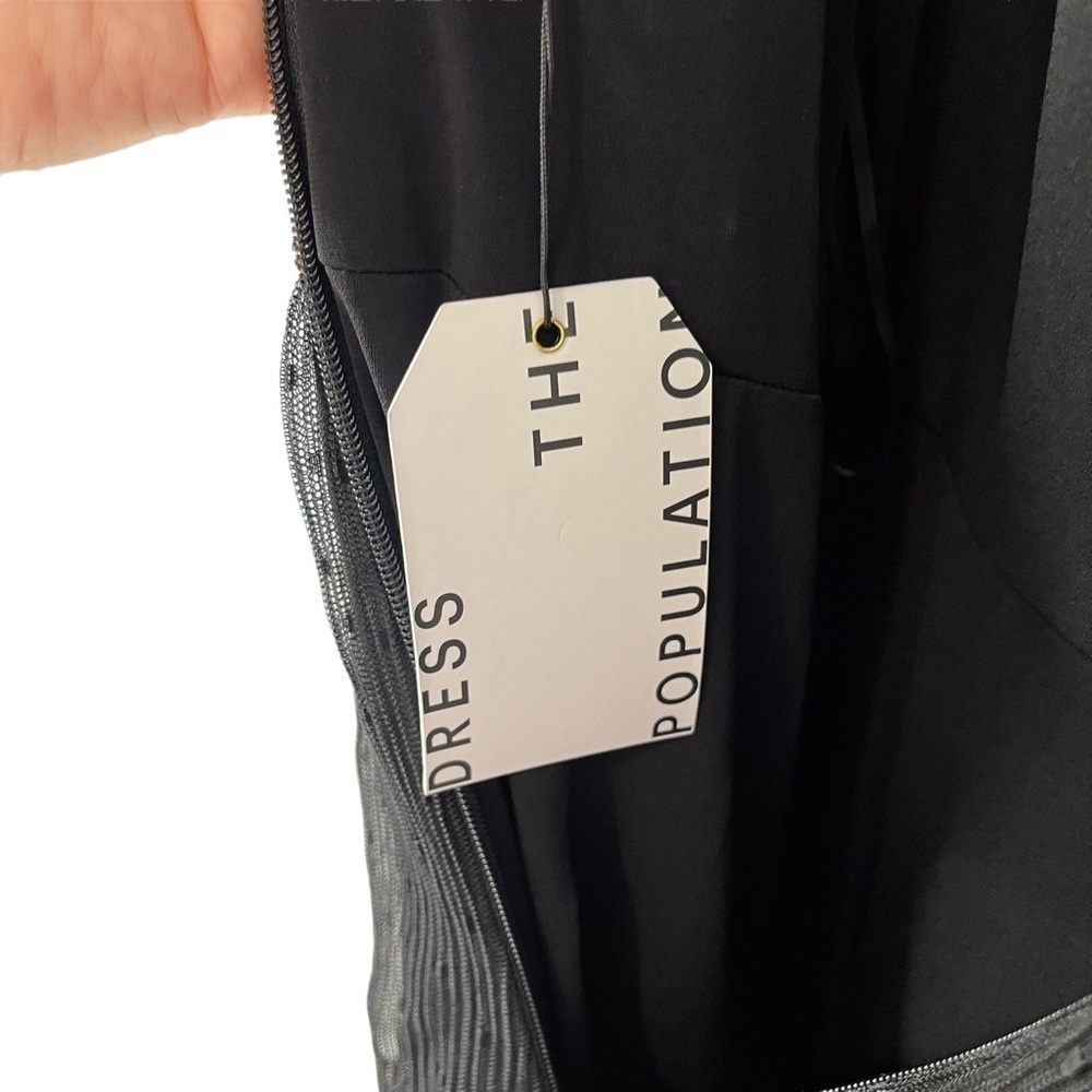 Dress The Population Kady Sequin Tiered Dress Black Size Small Wedding Guest - Picture 8 of 11